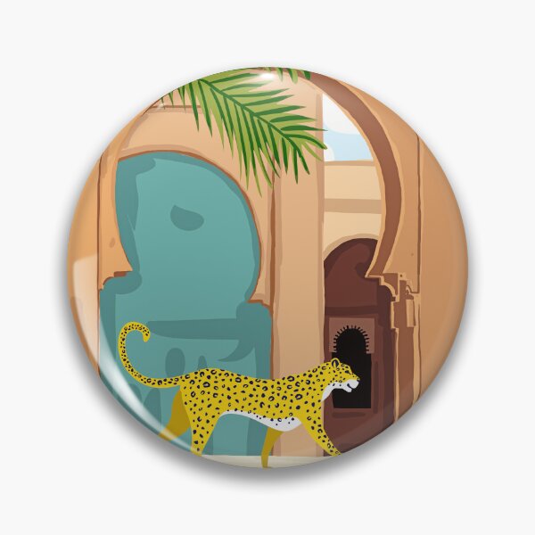 Item preview, Cheetah under the Moroccan arch #illustration #painting designed and sold by 83oranges.com.
