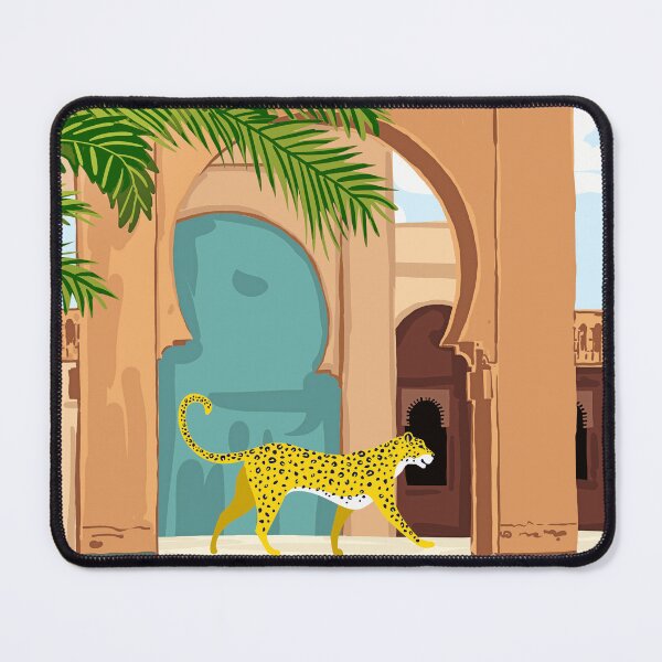 Item preview, Cheetah under the Moroccan arch #illustration #painting designed and sold by 83oranges.com.