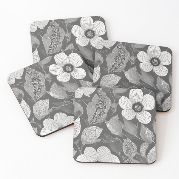 Item preview, Timeless Gray - Elegant Floral Damask designed and sold by Line in Bloom.