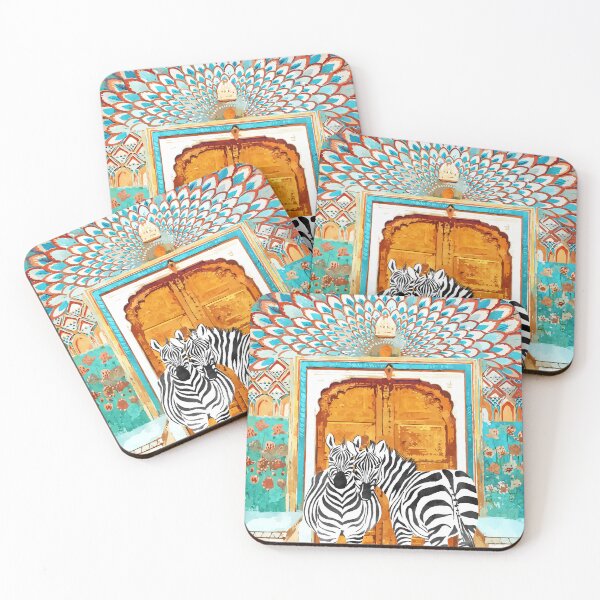 Item preview, Take Your Stripes Wherever You Go Painting, Zebra Wildlife Architecture, Indian Palace Door Painting designed and sold by 83oranges.com.
