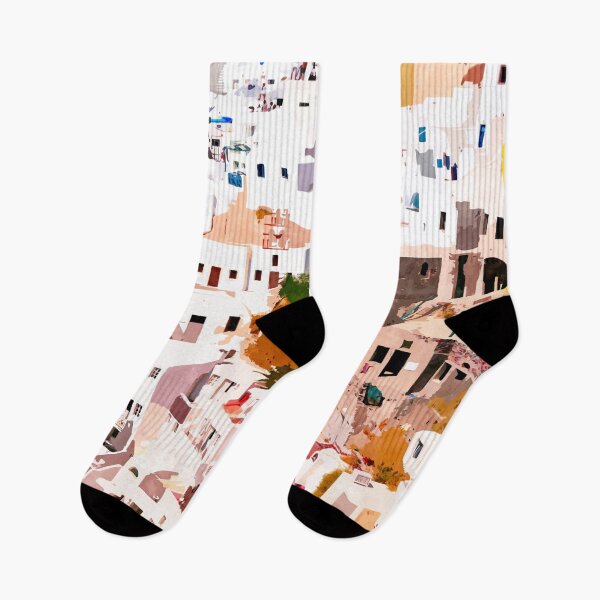 Item preview, Travel Far Enough, You Meet Yourself Illustration, Spain Citiscape Architecture Painting, Buildings designed and sold by 83oranges.com.