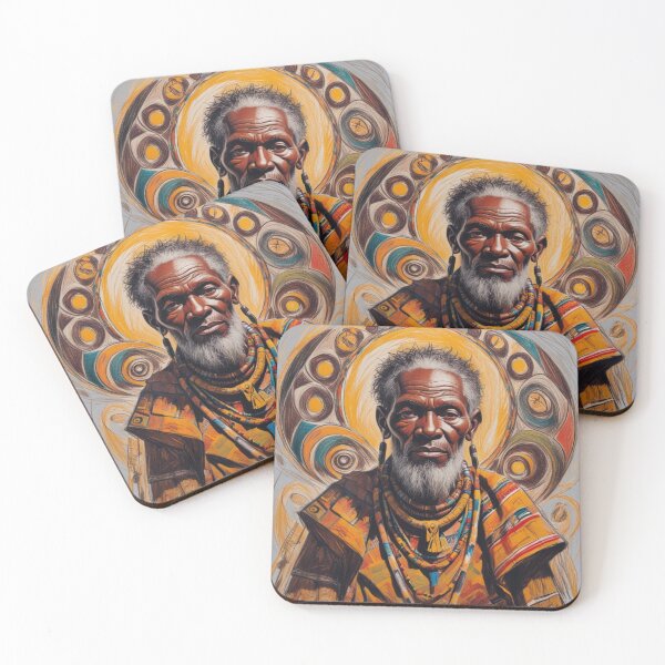 Item preview, Vibrant African Spirituality Artwork: Traditional Attire and Symbolic Patterns designed and sold by 'VARI'.