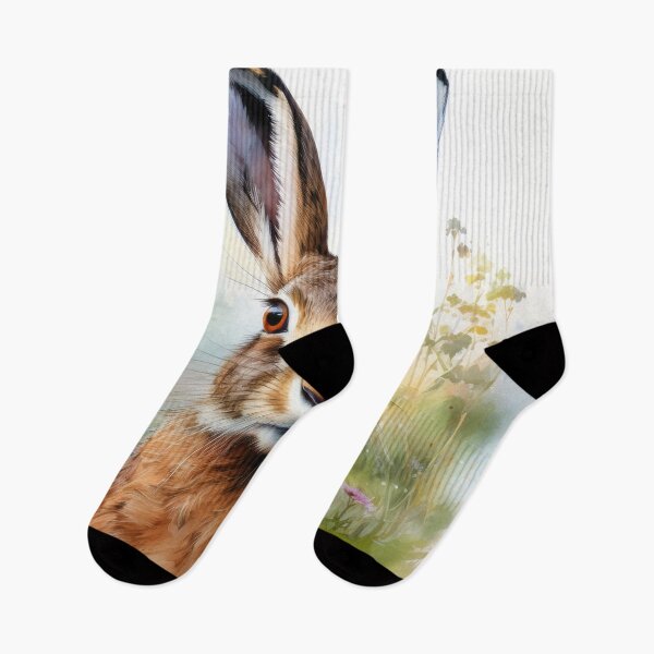 Item preview, watercolour portrait of a hare looking forward designed and sold by alan tunnicliffe.