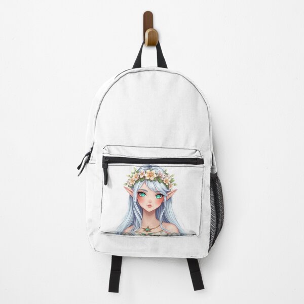 Item preview, Elegant Elf with Silver Hair & Floral Crown Design designed and sold by Sandamony.