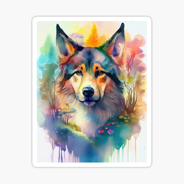 Item preview, Colourful dog portrait wall art designed and sold by alan tunnicliffe.
