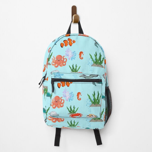Item preview, Ocean-Inspired Floral Pattern – Sea Blue with Marine Life Motifs designed and sold by bosswin789.