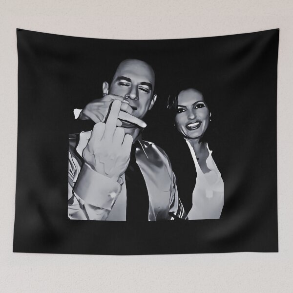Item preview, Elliot S.t.a.b.l.e.r And O.l.i.v.i.a Benson Actors And Musicians Giving The Middle Finger Meme designed and sold by warda-shop.