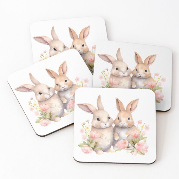 Item preview, Cute Two Rabbits with flower designed and sold by Laura-Rung.