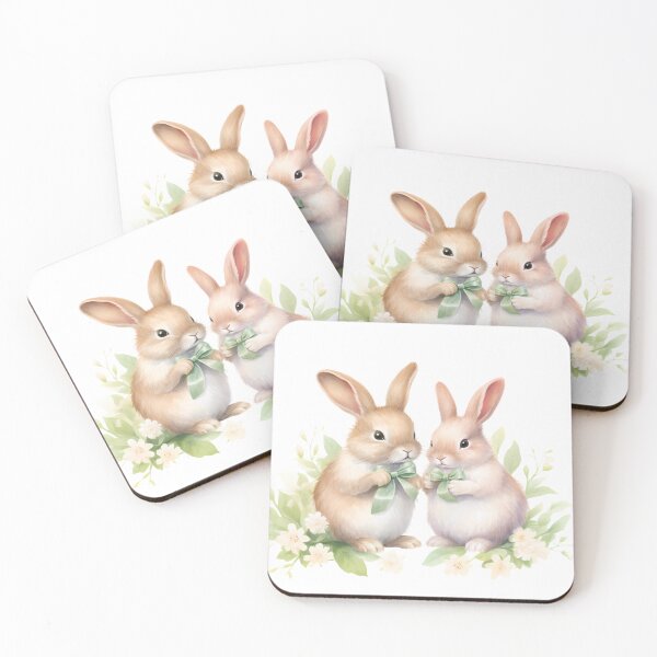 Item preview, Cute Two Rabbits with flower designed and sold by Laura-Rung.