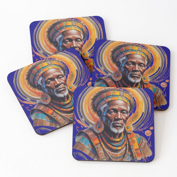 Item preview, Vibrant African Spirituality Artwork: Traditional Attire and Symbolic Patterns designed and sold by 'VARI'.