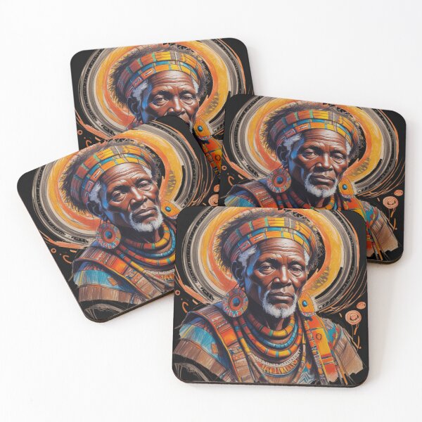 Item preview, Vibrant African Spirituality Artwork: Traditional Attire and Symbolic Patterns designed and sold by 'VARI'.