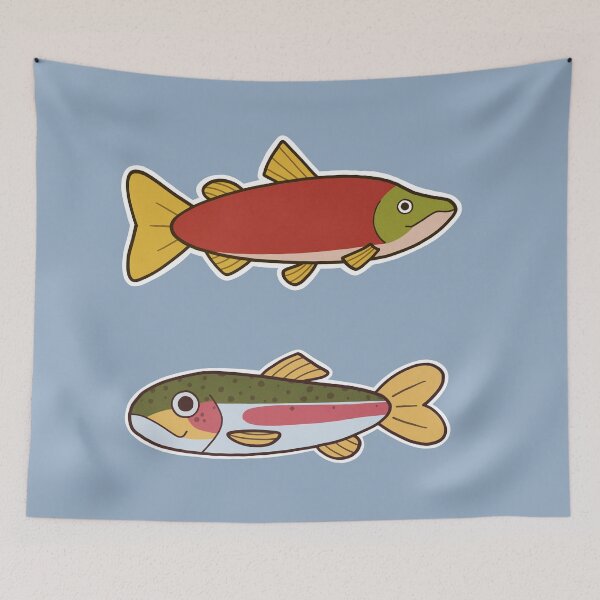 Item preview, Rainbow Trout and Sockeye Salmon Fish Sticker Pack designed and sold by sarahweber.art.