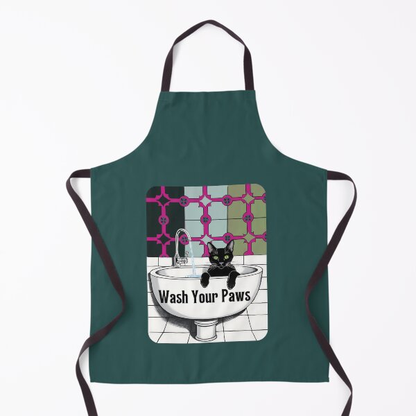Item preview, Black Cat in a sink, Wash your Paws,  designed and sold by MiowandMolly.