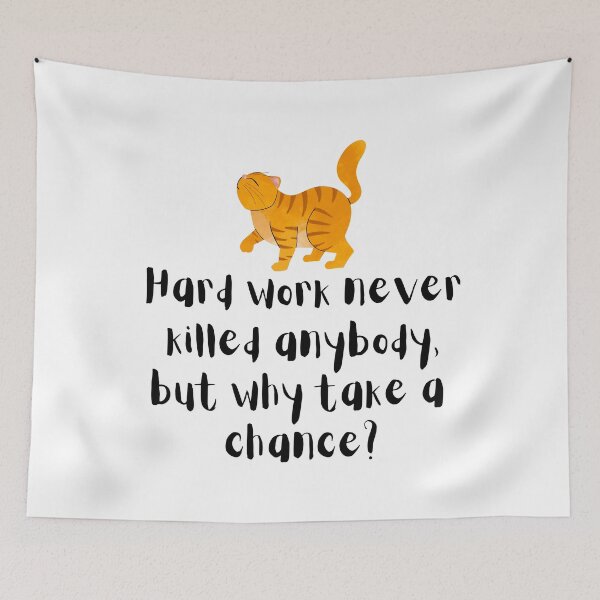 Item preview, Lazy Cat's Guide to Avoiding Hard Work, Lazy Cat, Hard work, funnyfits70, Humor, Funny, retro, vintage, funny quotes, animal humor, designed and sold by FunnyFits70.