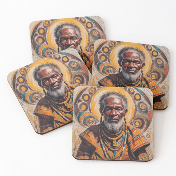 Item preview, Vibrant African Spirituality Artwork: Traditional Attire and Symbolic Patterns designed and sold by 'VARI'.