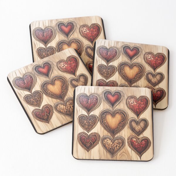 Item preview, 9 Hearts Pyrography designed and sold by Monika Turemka.