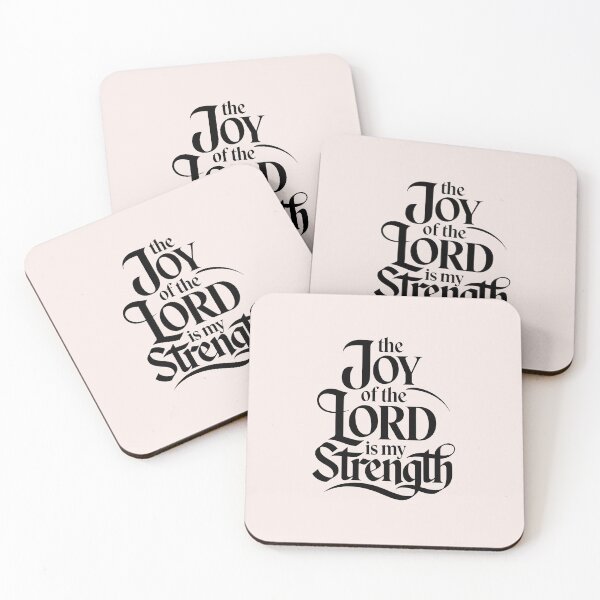 Item preview, The Joy of the Lord is My Strength Nehemiah 8:10 Calligraphy Bible Verses Christian Faith Art designed and sold by  KnitLuv.