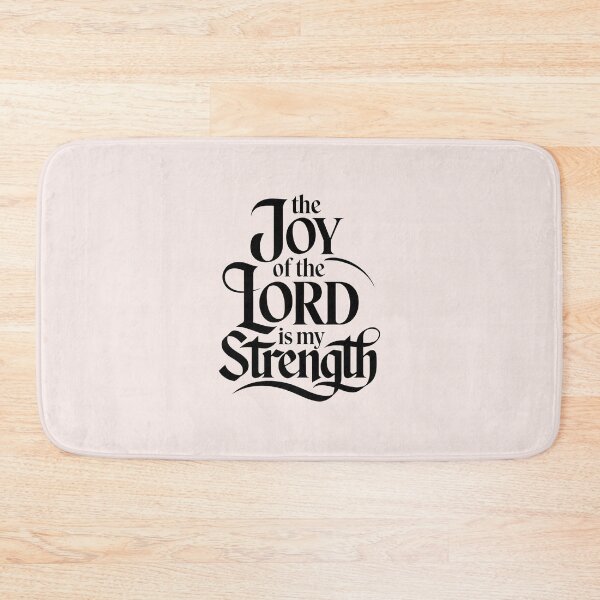 Item preview, The Joy of the Lord is My Strength Nehemiah 8:10 Calligraphy Bible Verses Christian Faith Art designed and sold by  KnitLuv.