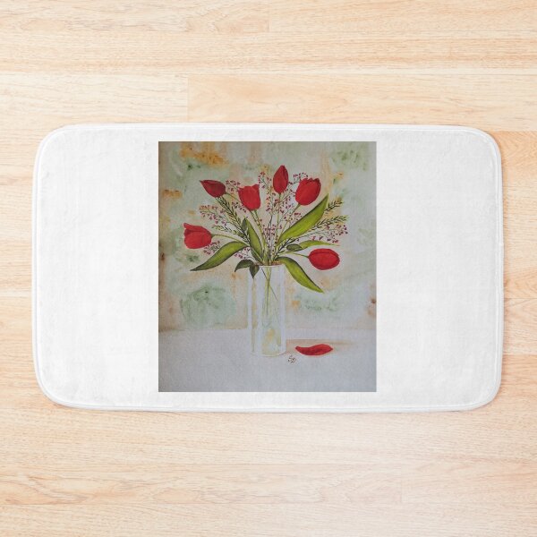 Item preview, Bouquet of red tulips in a vase painted in watercolor designed and sold by AtelierSophie.