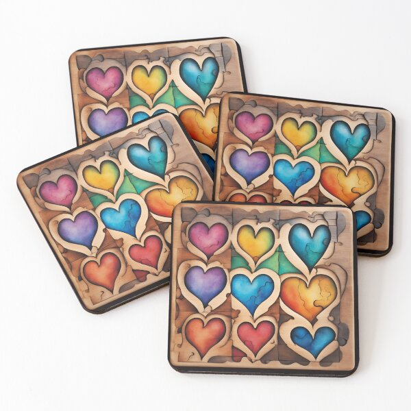 Item preview, Colours hearts Pyrography designed and sold by Monika Turemka.