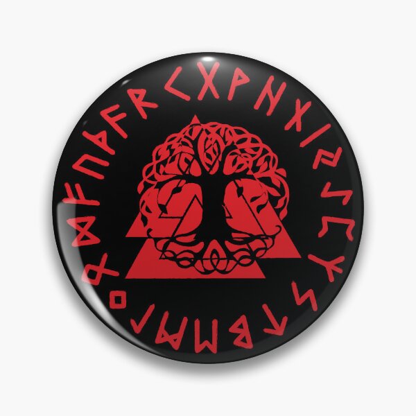 Item preview, Norse "Valknut Symbol And Tree Of Life -Yggdrasil Magnet" designed and sold by pecussoul.