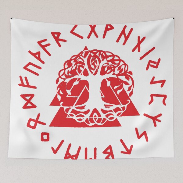 Item preview, Norse "Valknut Symbol And Tree Of Life -Yggdrasil Magnet" designed and sold by pecussoul.