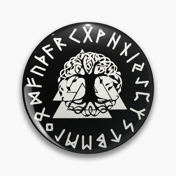 Item preview, Norse "Valknut Symbol And Tree Of Life -Yggdrasil Magnet" designed and sold by pecussoul.