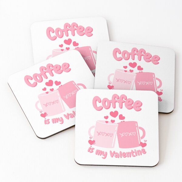 Item preview, Coffee is my Valentines - Cute Pink Coffee Lover Design Aesthetic Minimalist Valentines  designed and sold by ArtsyLani.