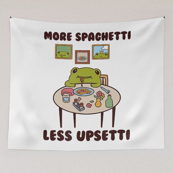 Item preview, Frog Savoring A Plate Of Pasta More Spaghetti Less Upsetti designed and sold by Galactic-Sketch.