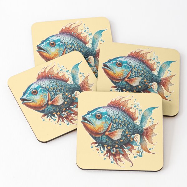 Item preview, Vibrant Fantasy Fish Art - Colorful Aquatic Illustration designed and sold by Witsprings.