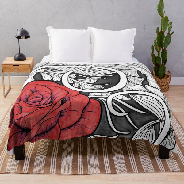 Item preview, Zentangle Floral Design with Red Rose | Intricate Hand-Drawn Artwork designed and sold by DianaZenArt.