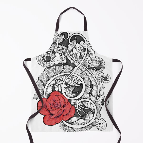 Item preview, Zentangle Floral Design with Red Rose | Intricate Hand-Drawn Artwork designed and sold by DianaZenArt.