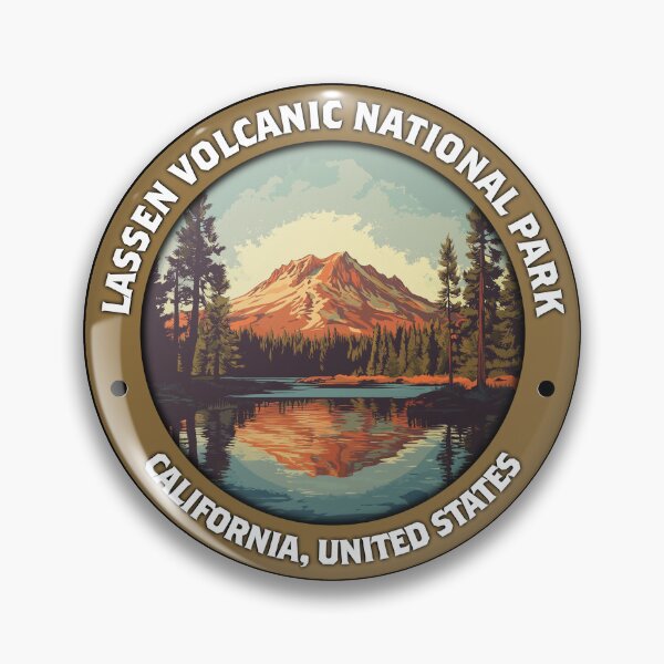 Item preview, Lassen Volcanic National Park Vintage Badge – Minimalist Travel Emblem designed and sold by Stylish Grapefruit Familia.