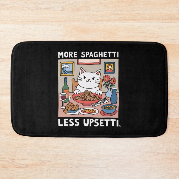 Item preview, Funny More Spaghetti Less Upsetti Cat Food Lovers designed and sold by Galactic-Sketch.