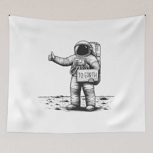Item preview, hitchhiking astronaut designed and sold by paulrommer.