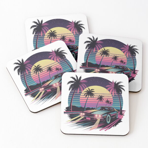 Item preview, 80s Vaporwave Retro Sports Car Digital Design – Neon Night Drive Illustration designed and sold by designedbyNil.