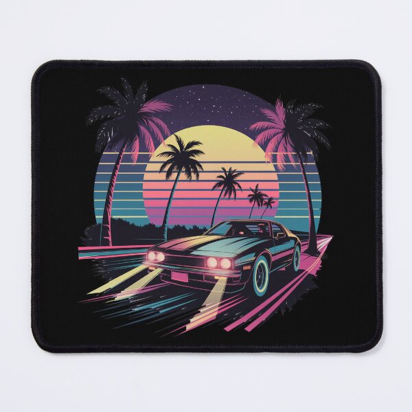 Item preview, 80s Vaporwave Retro Sports Car Digital Design – Neon Night Drive Illustration designed and sold by designedbyNil.