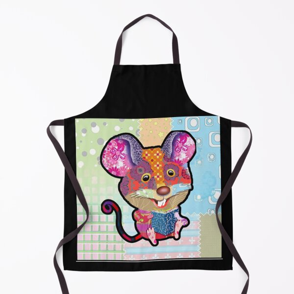 Item preview, Colorful Patchwork Mouse Reading Book - Whimsical Children's Art for Nursery Decor designed and sold by Psycho-Crazy.