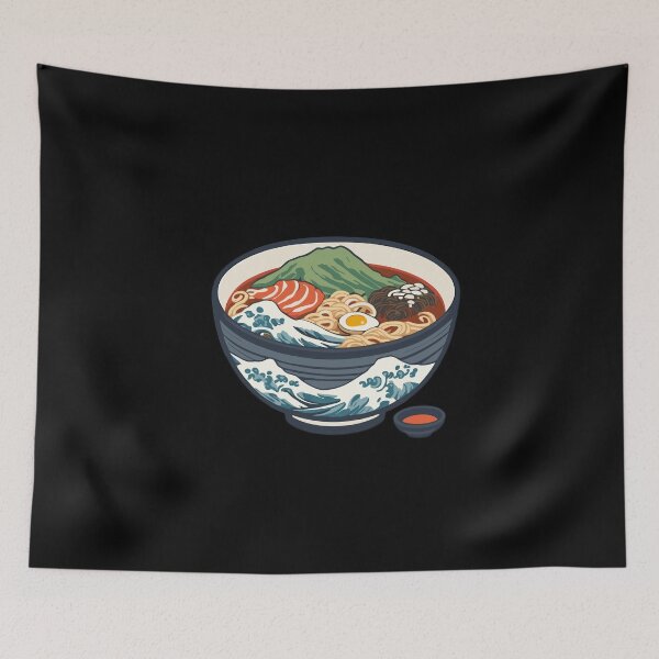 Item preview, Japanese Ramen Ukiyo-e Retro Aesthetics Noodles designed and sold by LuminOrb.