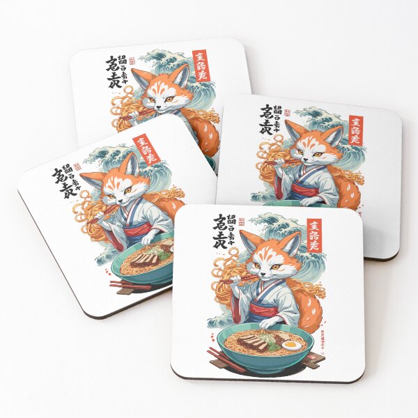 Item preview, Kitsune Fox Ramen Noodles Kawaii Japan Retro designed and sold by LuminOrb.
