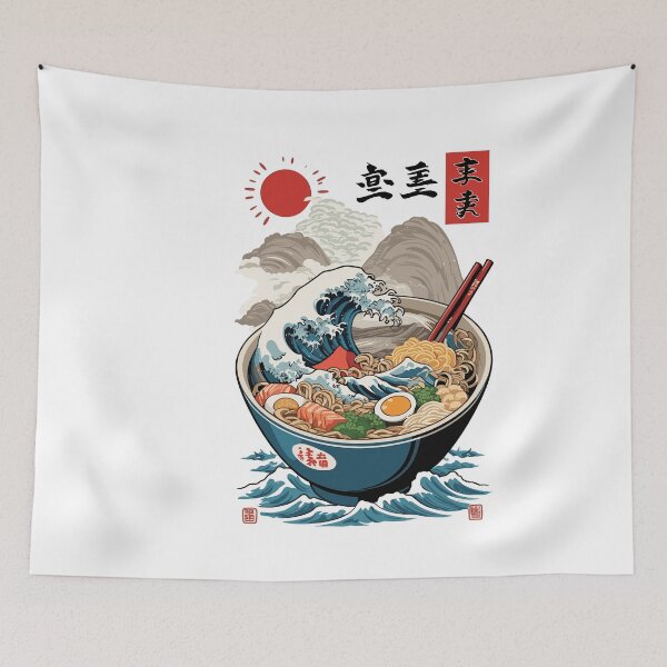 Item preview, Ramen Noodles Ukiyo-e Japanese Retro Streetwear designed and sold by LuminOrb.