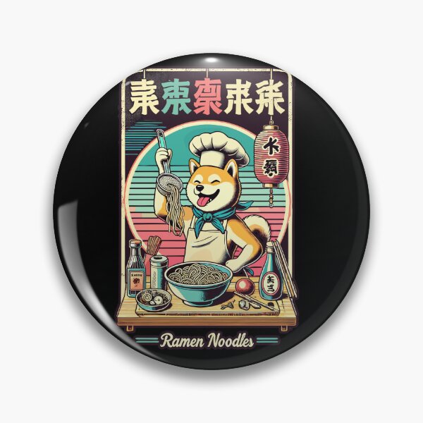 Item preview, Shiba Dog Ramen Chef Retro Ukiyo-E Style designed and sold by LuminOrb.
