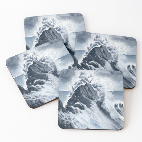 Item preview, Breaking on rocks designed and sold by OolongPrints.