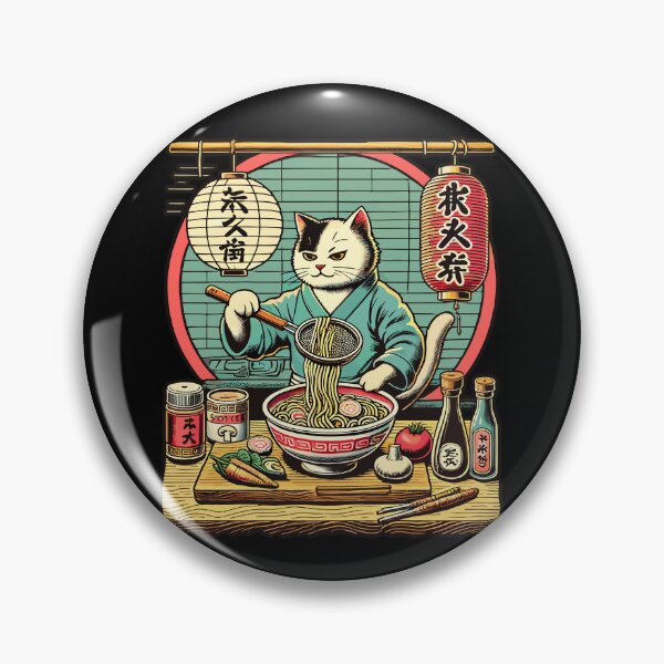 Item preview, Kawaii Ramen Cat Chef Retro Ukiyo-E Vibes designed and sold by LuminOrb.