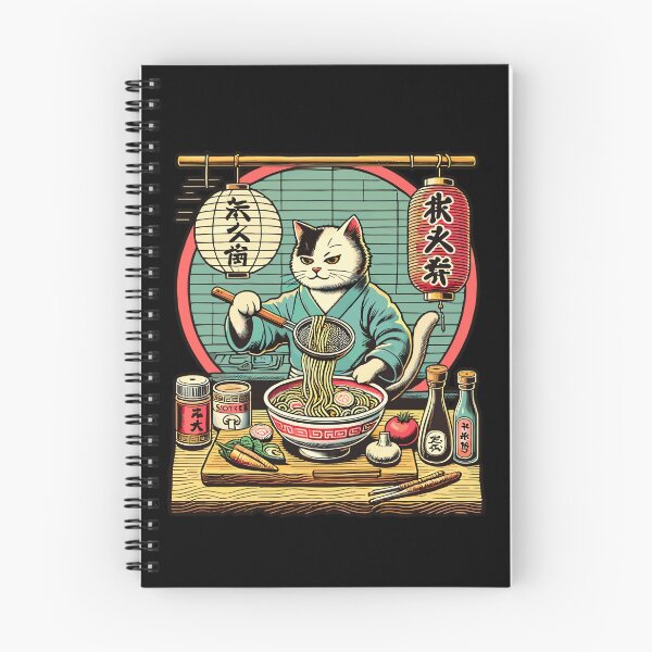 Item preview, Kawaii Ramen Cat Chef Retro Ukiyo-E Vibes designed and sold by LuminOrb.
