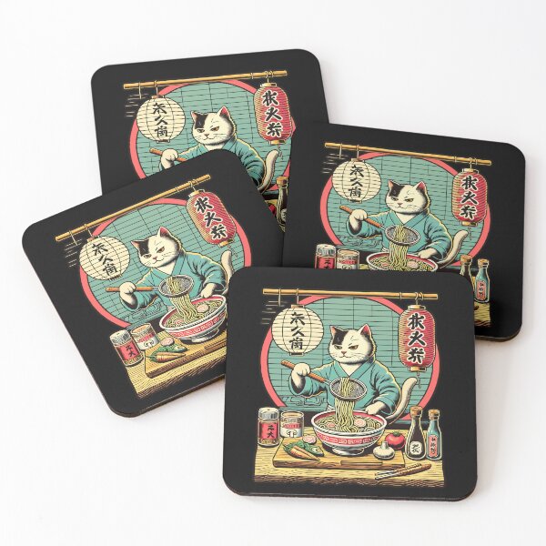 Item preview, Kawaii Ramen Cat Chef Retro Ukiyo-E Vibes designed and sold by LuminOrb.