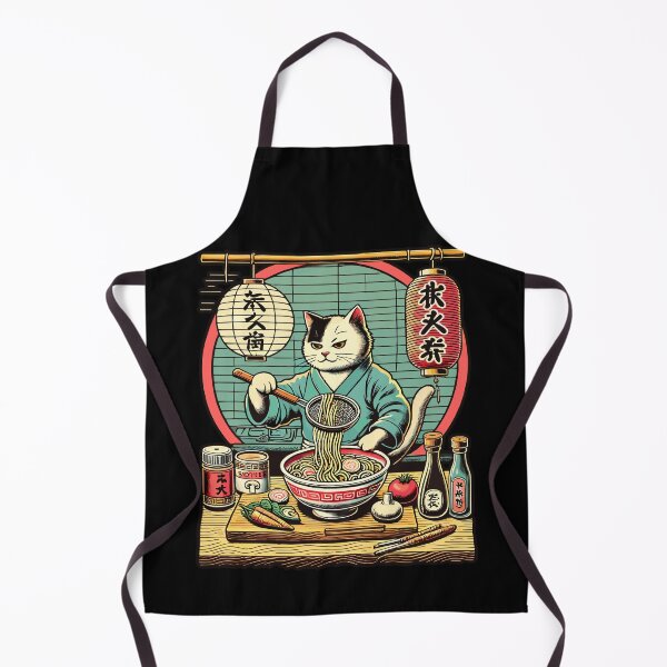 Item preview, Kawaii Ramen Cat Chef Retro Ukiyo-E Vibes designed and sold by LuminOrb.