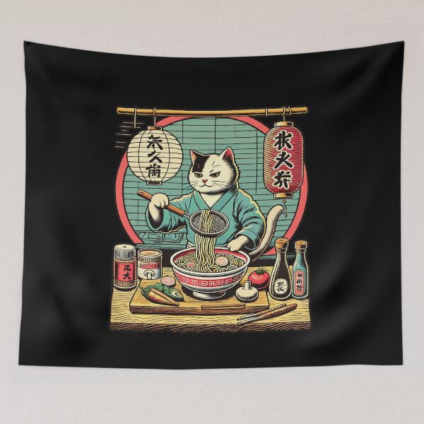Artikelvorschau, Katzen Ramen Chefkoch Kawaii Retro Sushi Japan entworfen und verkauft von LuminOrb.