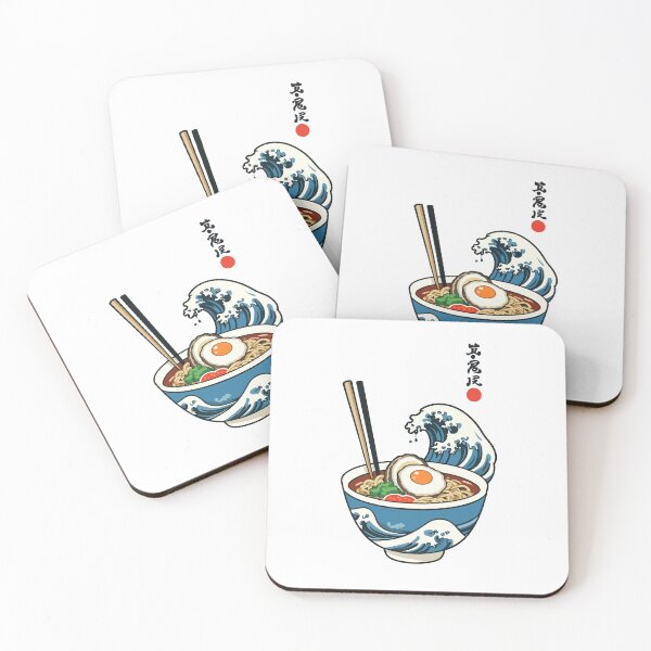 Item preview, Retro Ramen Aesthetic Ukiyo-E Waves designed and sold by LuminOrb.