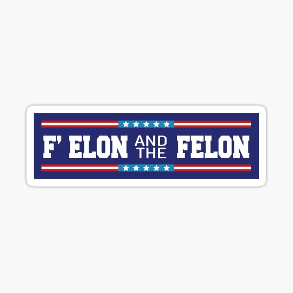 Vista previa del artículo con la obra «F' Elon y el delincuente, anti Trump, parachoques político divertido», diseñado y vendido por germashop.
